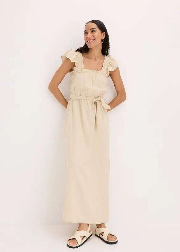 Robe longue en lin mélangé, bonprix