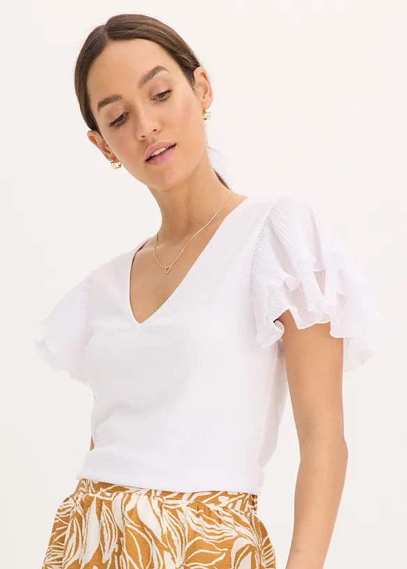T-shirt à volants, bonprix