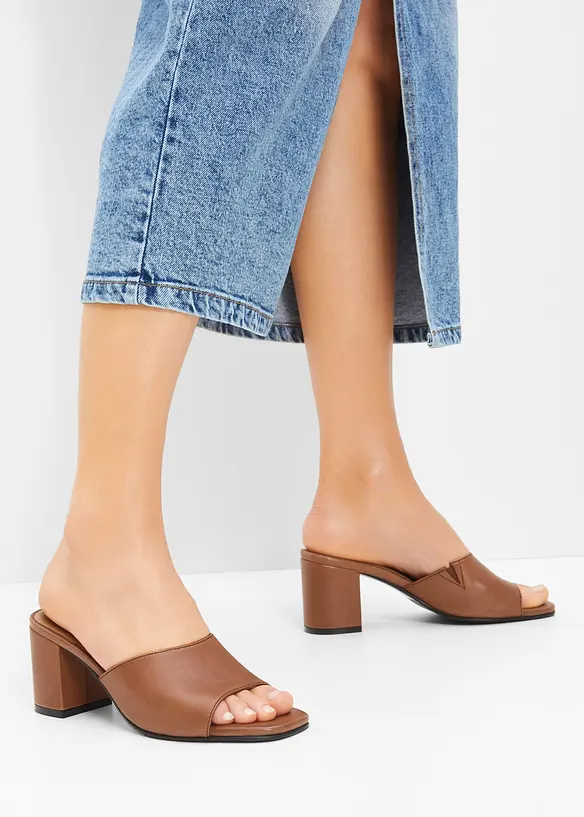 Mules en cuir, bonprix