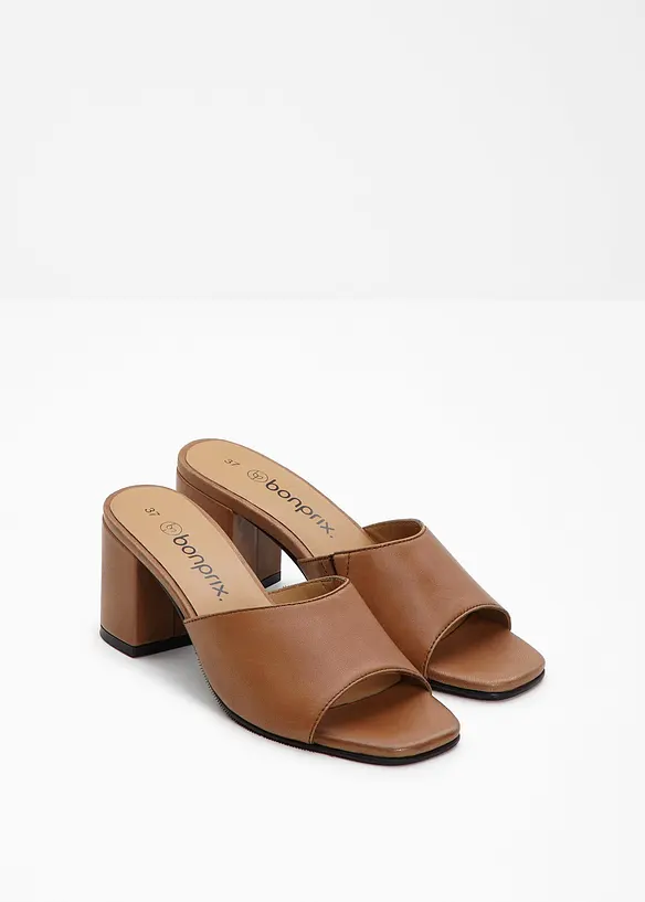 Mules en cuir, bonprix