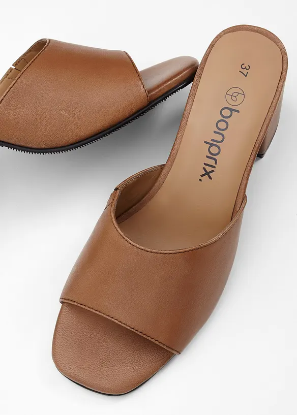 Mules en cuir, bonprix