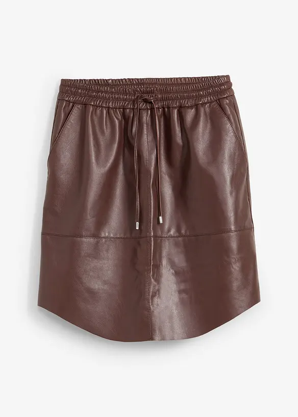 Jupe en cuir nappa d’agneau, bonprix
