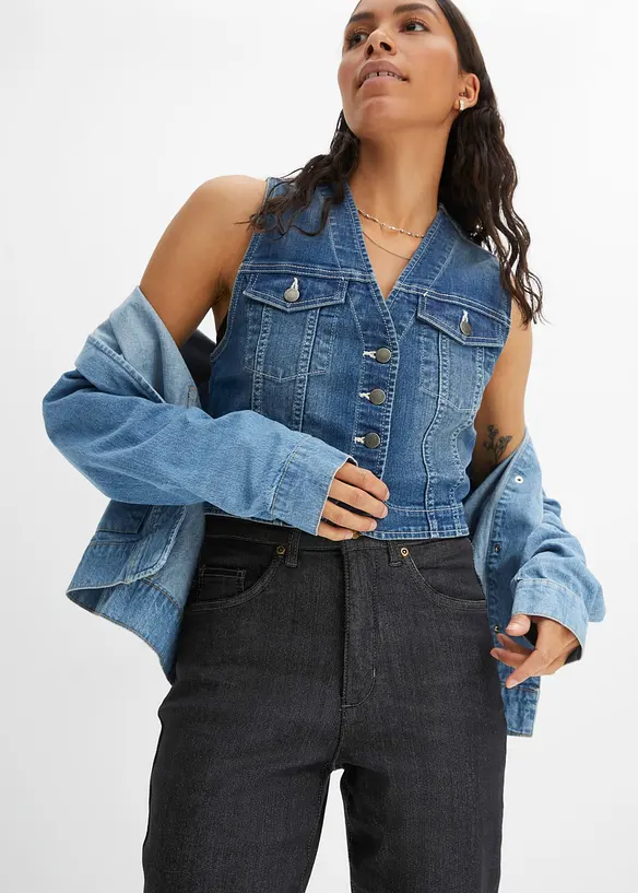 Jean mom taille haute, extensible, bonprix