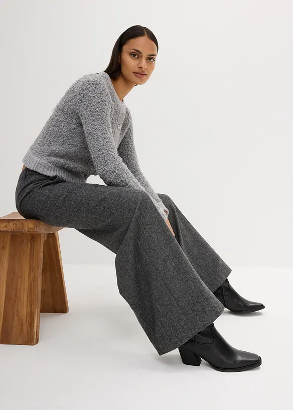 Pantalon en laine motif chevrons, bonprix
