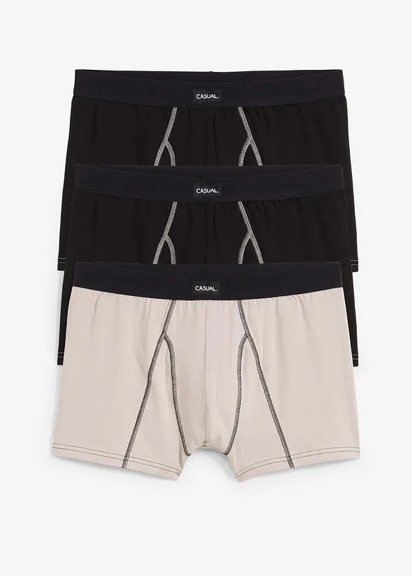 Lot de 3 boxers coton, bonprix