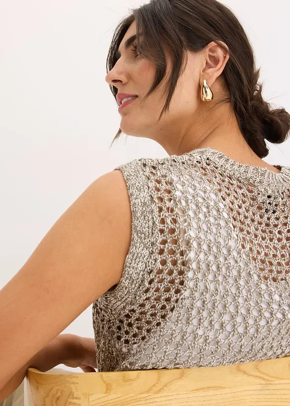 Top en grosse maille ajourée, bonprix