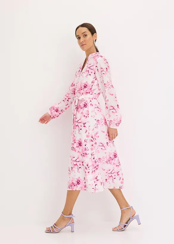 Robe midi fluide en viscose mélangée, bonprix