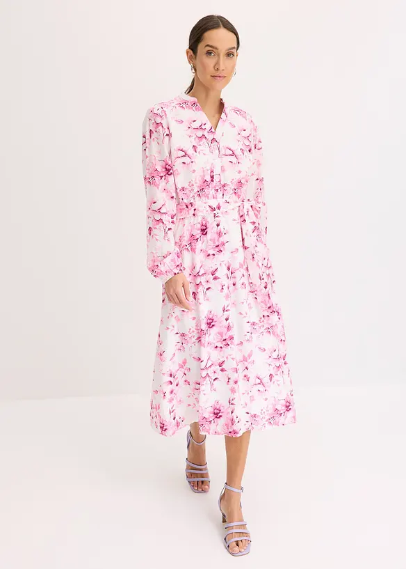 Robe midi fluide en viscose mélangée, bonprix