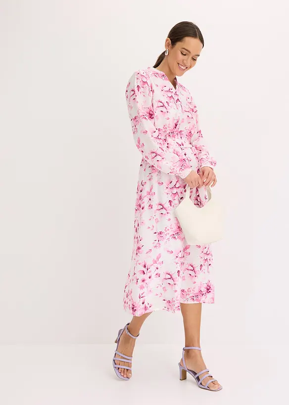 Robe midi fluide en viscose mélangée, bonprix