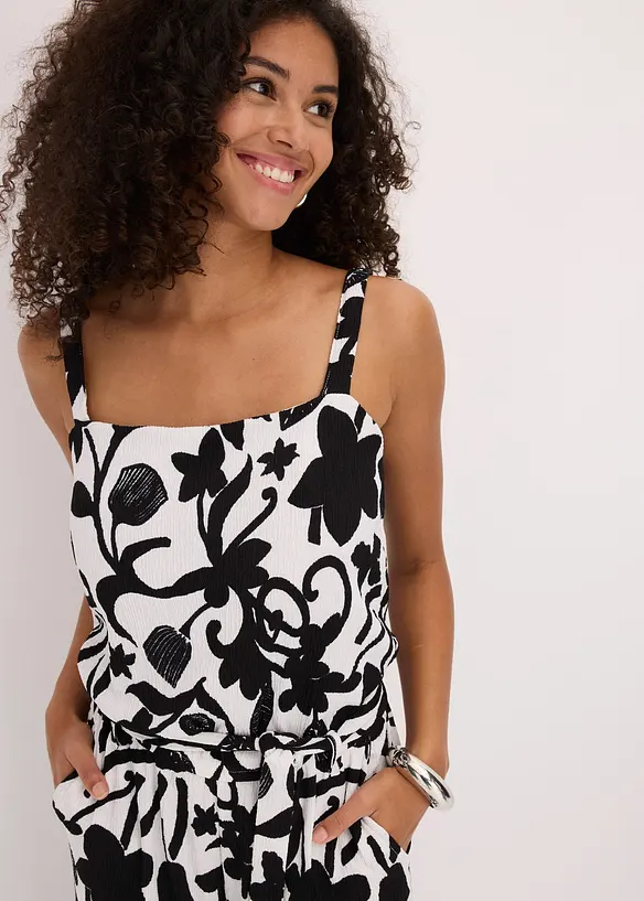 Combinaison imprimée en jersey texturé, bonprix