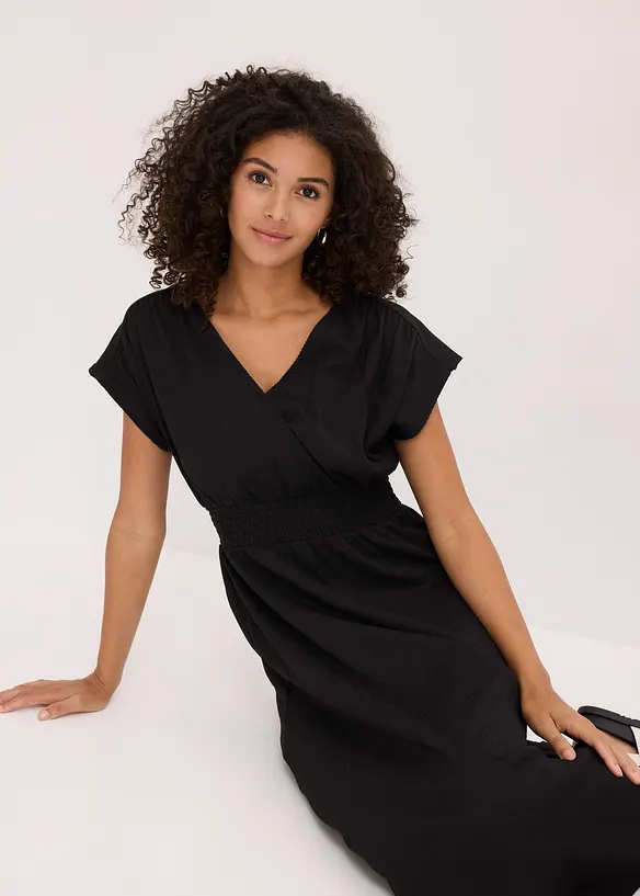 Robe en jersey crêpe aérien, bonprix