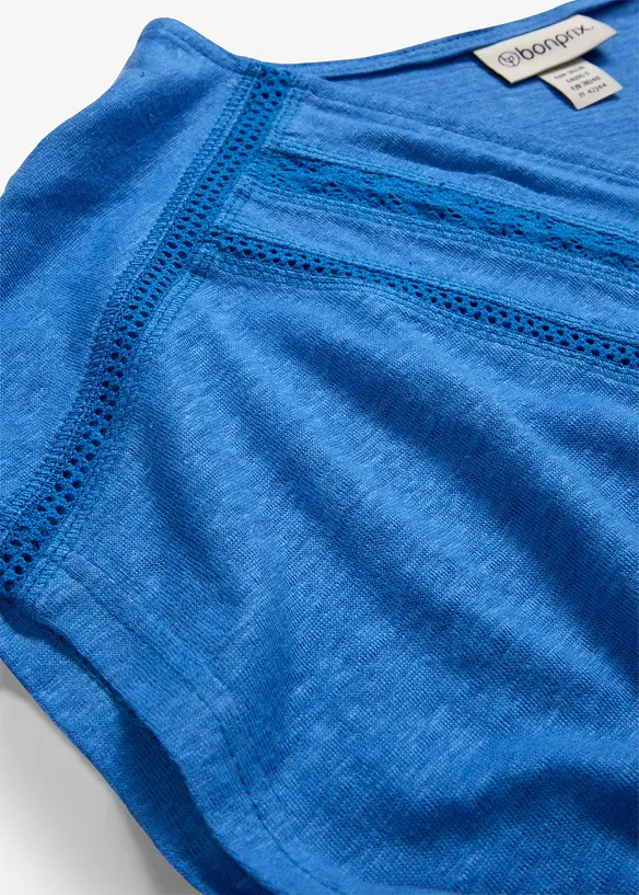 T-shirt 100% lin avec dentelle, bonprix