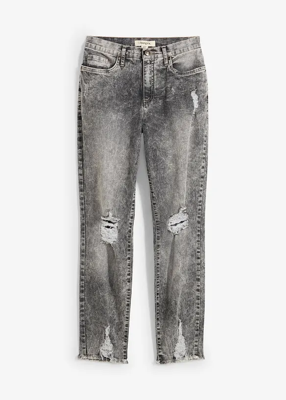 Jean Mom taille haute avec effets destroy, bonprix