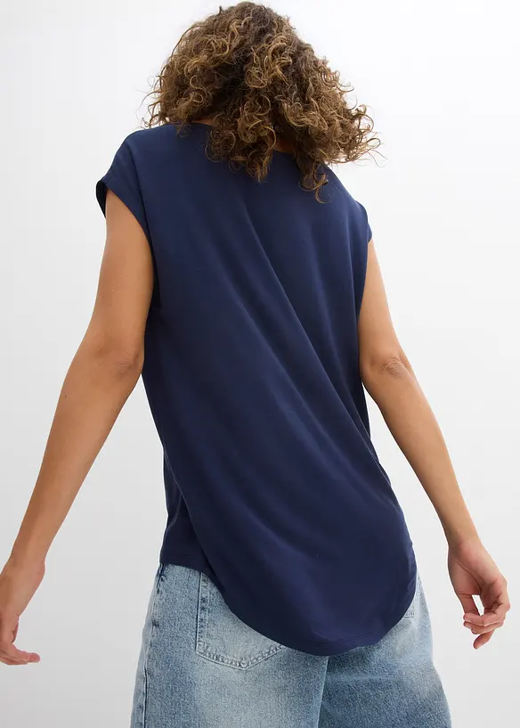 T-shirt plus long derrière en viscose fluide, bonprix