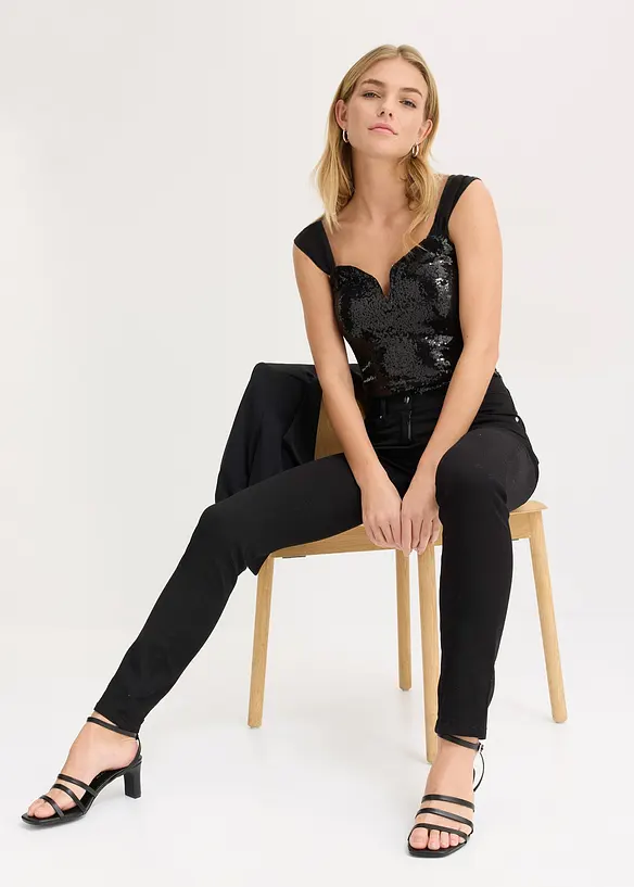 Body à sequins, bonprix