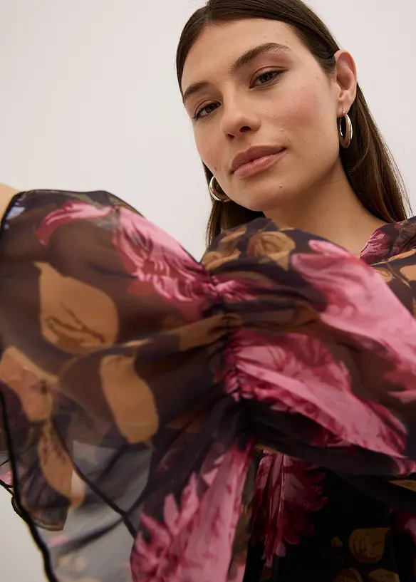 Robe longue en crêpe, bonprix