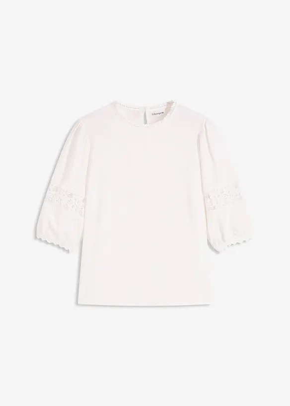 Blouse manches courtes contenant du lin, bonprix