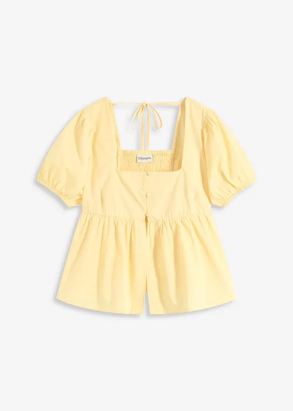 Blouse à manches bouffantes et encolure boutonnée, bonprix