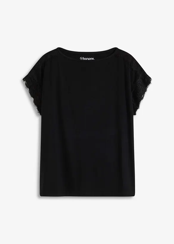 T-shirt en viscose avec dentelle, bonprix