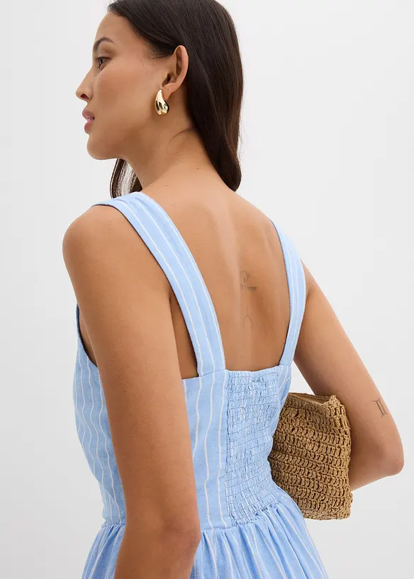 Robe courte et aérienne en lin mélangé, bonprix