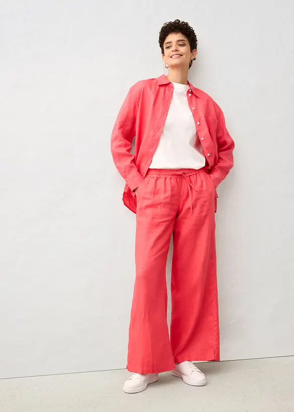 Pantalon palazzo 100 % lin, bonprix