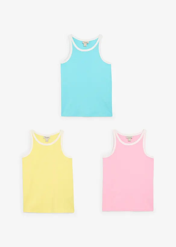 Lot de 3 tops en coton, bonprix