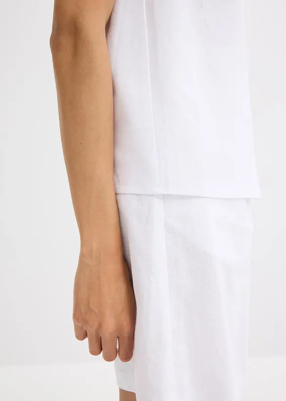Blouse sans manches en lin mélangé, bonprix
