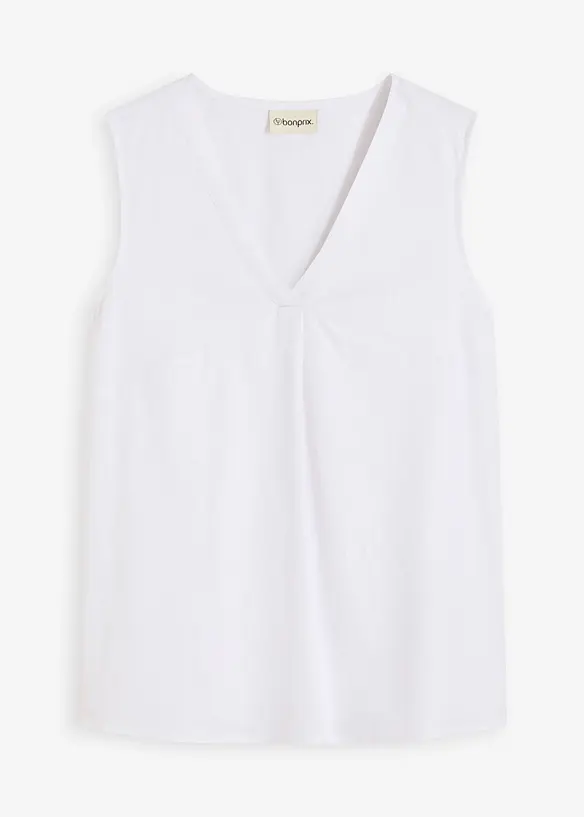 Blouse sans manches en lin mélangé, bonprix