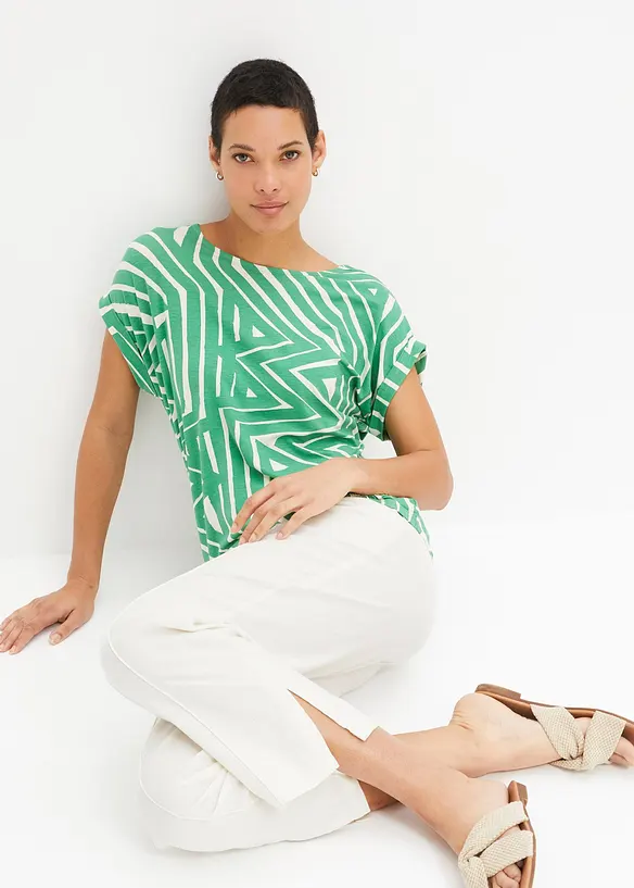 T-shirt fluide et oversize en viscose extensible, bonprix