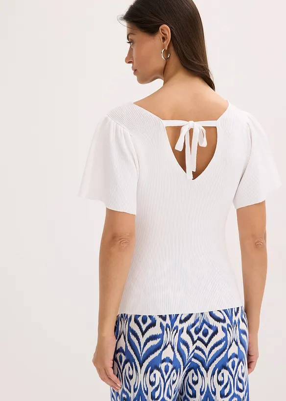 Pull côtelé en viscose mélangée, bonprix