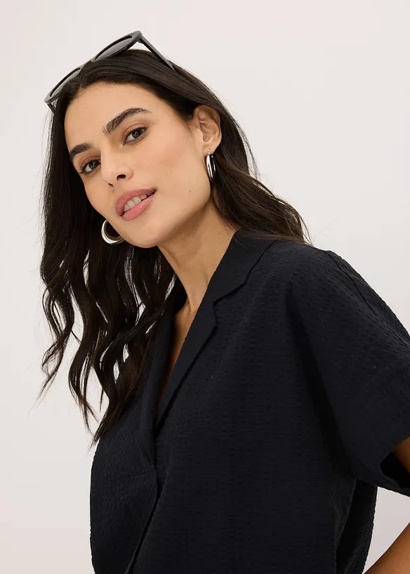 Robe ample en coton avec pli plat devant, bonprix
