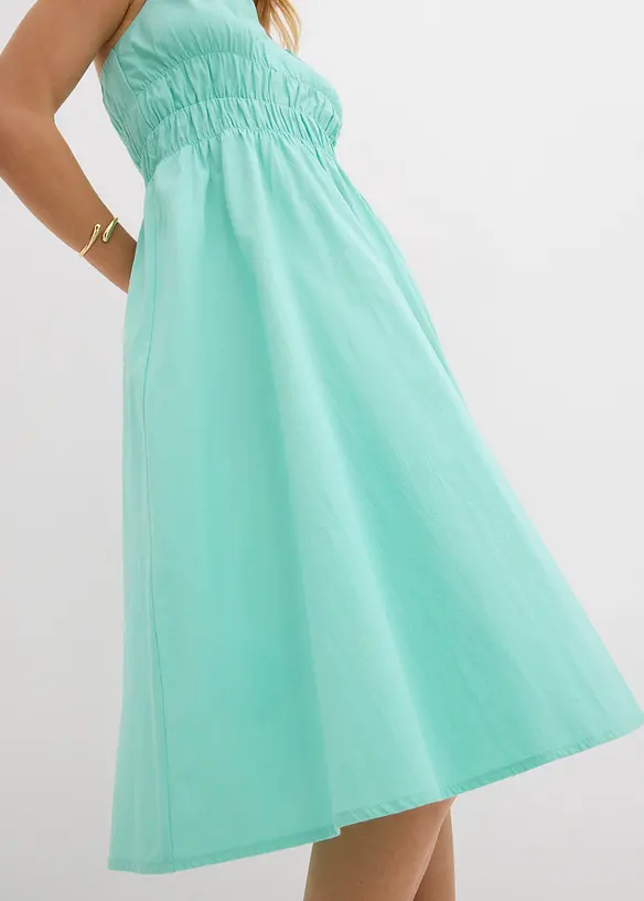 Robe midi 100% coton à fines bretelles, bonprix