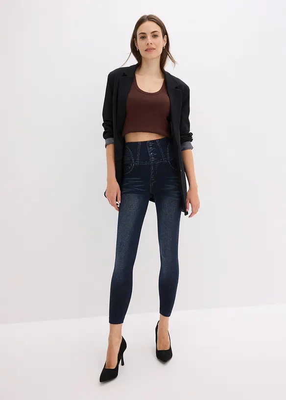 Legging sculptant sans coutures imitation jean, effet sculptant fort, bonprix