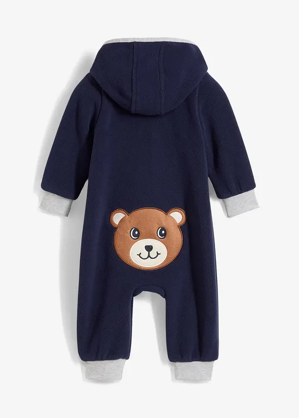 Combinaison en polaire avec capuche et application ourson, bonprix
