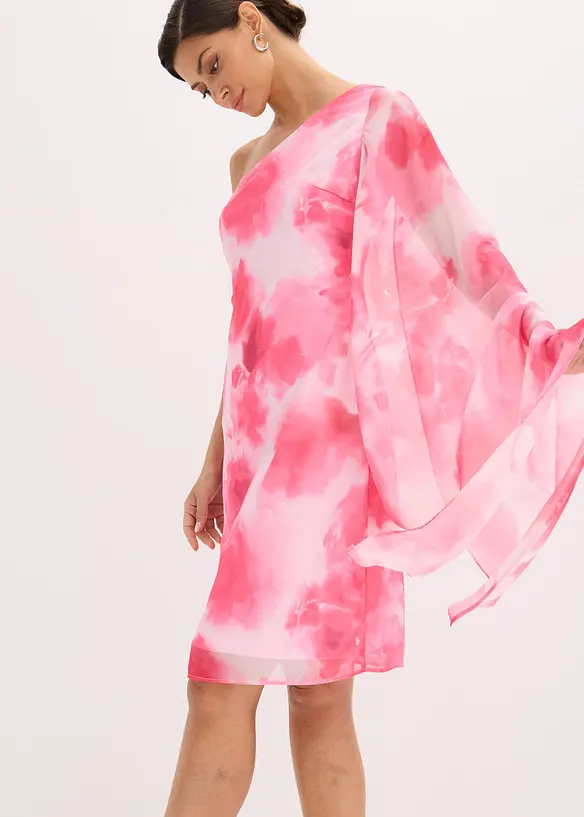 Robe asymétrique en crêpe fin, bonprix