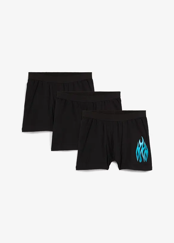 Lot de 3 boxers midi coton, bonprix
