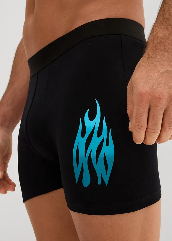 Lot de 3 boxers midi coton, bonprix