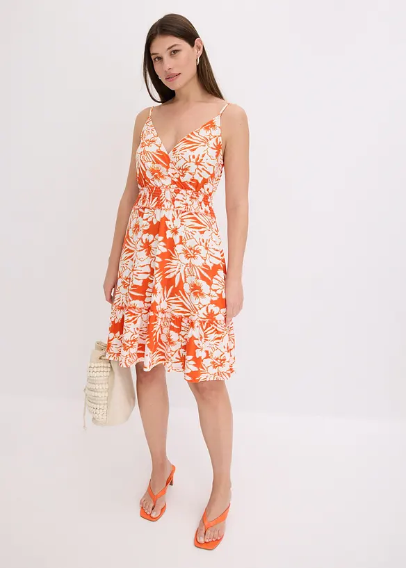 Robe imprimée en viscose à fines bretelles, bonprix