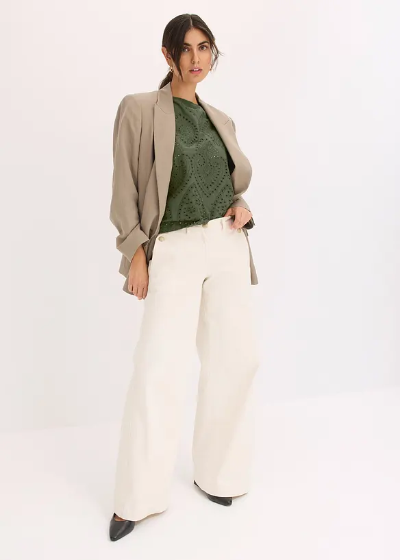 T-shirt à broderies anglaises, bonprix