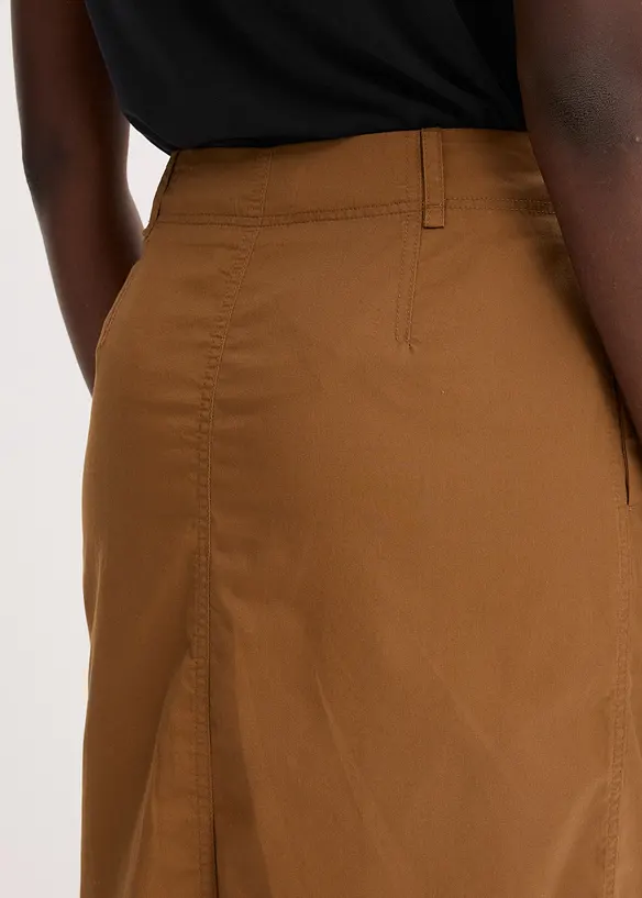Jupe midi en popeline de coton, bonprix
