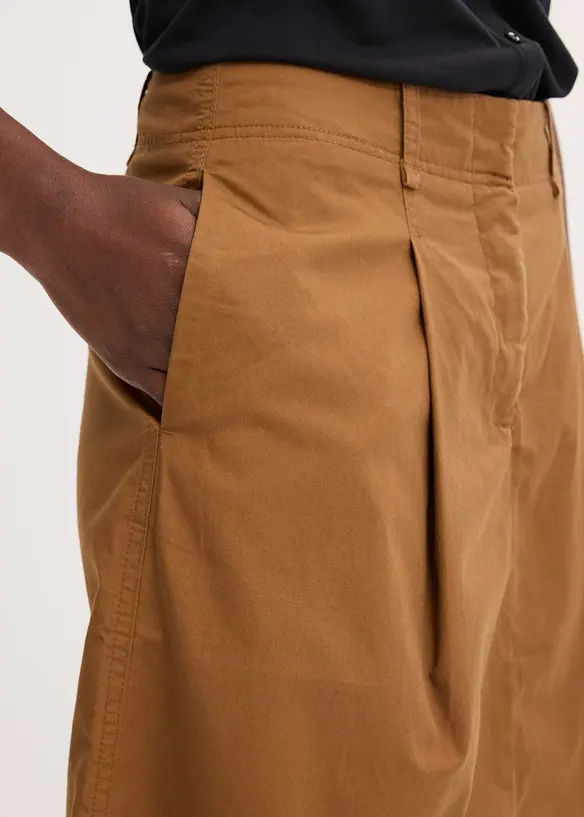 Jupe midi en popeline de coton, bonprix