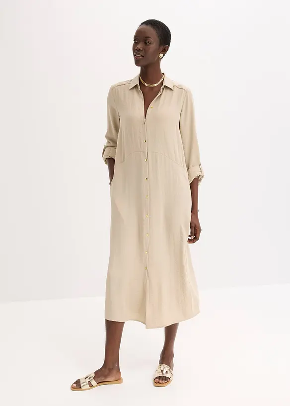 Robe-chemise avec dentelle, bonprix