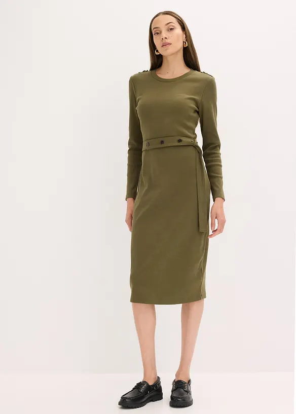 Robe midi en coton extensible, bonprix