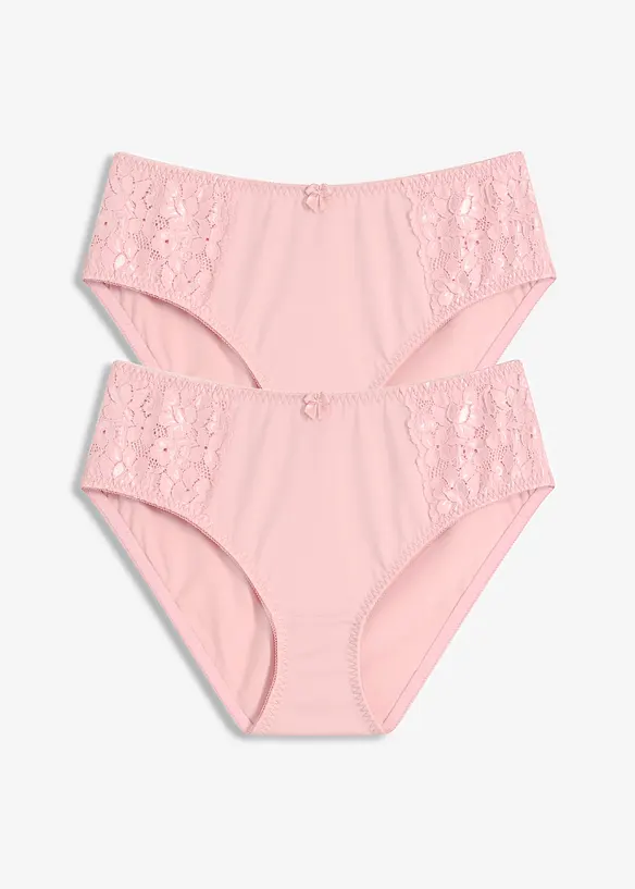 Lot de 2 slips Maxi avec dentelle, bonprix