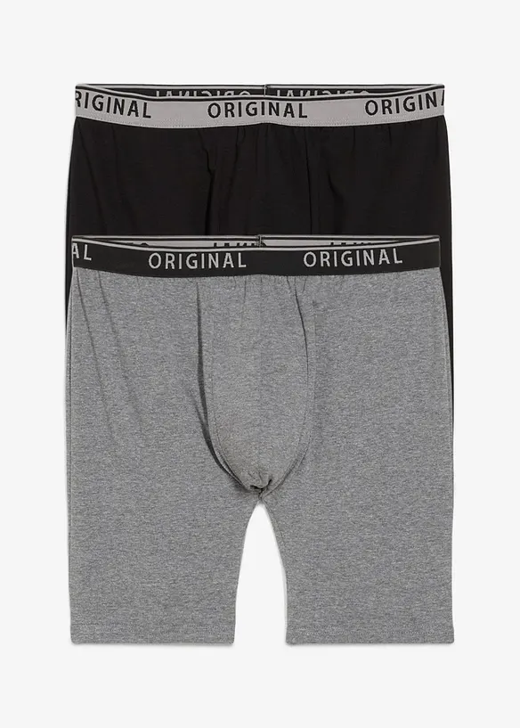 Lot de 2 boxers longs en coton extensible, bonprix