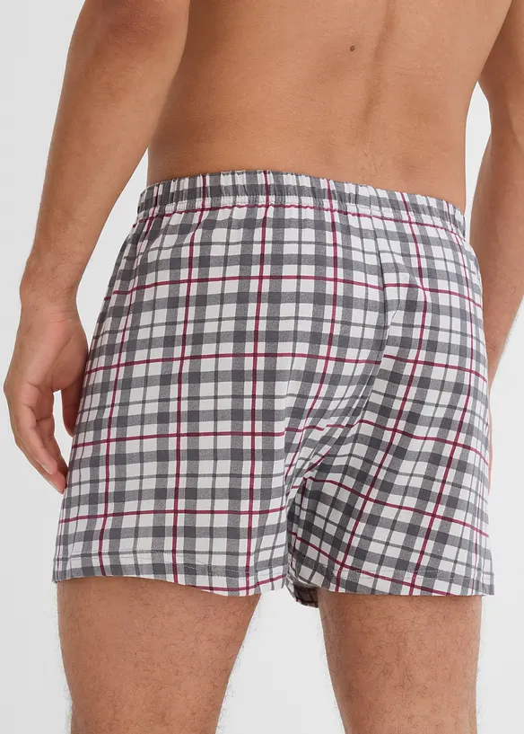Lot de 3 caleçons en jersey coton à carreaux, bonprix