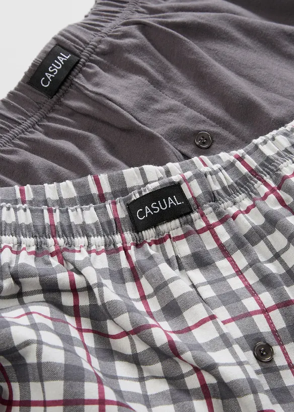 Lot de 3 caleçons en jersey coton à carreaux, bonprix