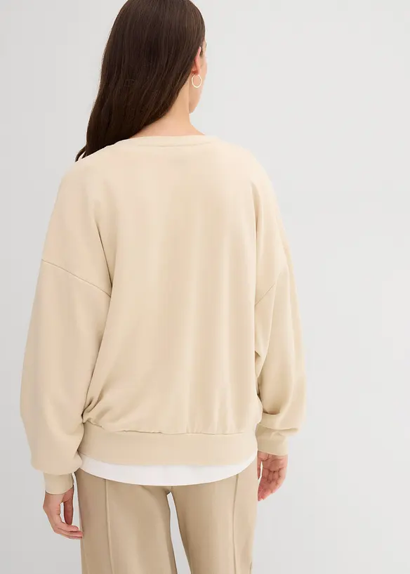 Sweat oversize doux en coton mélangé, bonprix