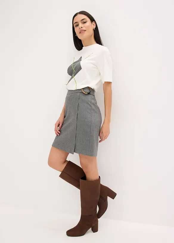 T-shirt manches coudes avec imprimé et sequins, bonprix