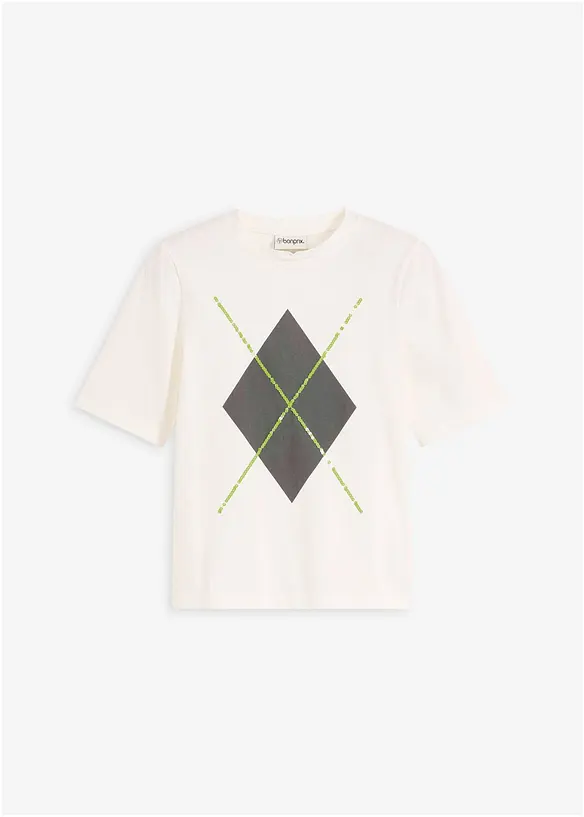 T-shirt manches coudes avec imprimé et sequins, bonprix